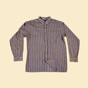 70s mens striped shirt by The Fox JCPenny, size L, vintage 1970s button down